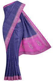 Blue Banaras Georgette Saree - 5K to 10K, Banaras Georgette, Blue, Butta, Contrast - Kanchi Kamakshi