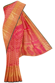 Pink Dharmavaram Silk Saree - 10K to 20K, BridalWedding, Butta, Dark, Kanchi Kamakshi Silks