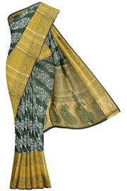 Green Dharmavaram Silk Saree - 10K to 20K, Dark, Dharmavaram, Gold zari, Green - Kanchi Kamakshi