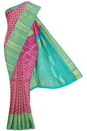 Magenta Kanchipuram Silk Saree - 30K to 40K, Bridal, Contrast, Dark, Gold zari Kanchi Kamakshi Silks