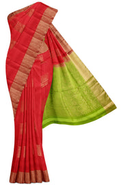 Maroon Soft Silk Saree - 5K to 10K, Butta, Dark, Festive, Gold zari - Kanchi Kamakshi Silks