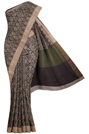 Mehendi Green Tussar Silk Saree - 5K to 10K, Butta, Gold zari, Hi Fancy, Kanchi Kamakshi Silks - 
