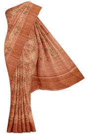 Orange Banaras Munga Silk Saree - 5K to 10K, Banaras Munga, Butta, Festive, Gold zari - Kanchi 