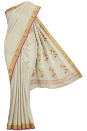 Yellow Chanderi Silk Cotton Saree - 5K to 10K, Chanderi, Festive, Gold zari, Hi Fancy - Kanchi 