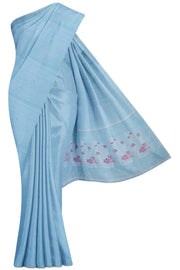 Sky Blue Chanderi Silk Cotton Saree - 5K to 10K, Board room, Butta, Chanderi, Contrast - Kanchi 