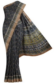 Black Pure Silk Saree - 5K to 10K, Black, Board room, Butta, Contrast - Kanchi Kamakshi Silks