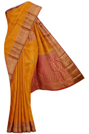 Mustard Soft Silk Saree - 10K to 20K, Butta, Contrast, Dark, Gold zari - Kanchi Kamakshi Silks