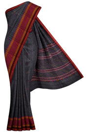 Black Bengal Cotton Saree - Below 5K, Bengal, Black, Board room, Contrast - Kanchi Kamakshi Silks