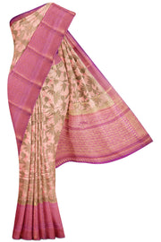Pink Banaras Chiniya Silk Saree - 5K to 10K, Banaras, Banaras Chiniya, Chiniya Silk, Contrast -