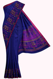 Violet Soft Silk Saree - 10K to 20K, Contrast, Dark, Festive, Kanchi Kamakshi Silks - Kanchi 