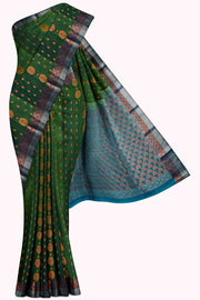 Mehendi Soft Silk Saree - 5K to 10K, Butta, Contrast, Copper zari, Festive - Kanchi Kamakshi Silks