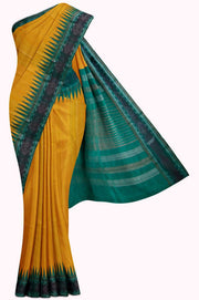 Yellow Bhagalpur Silk Saree - 5K to 10K, Bhagalpur, Contrast, Festive, Gold zari - Kanchi Kamakshi 