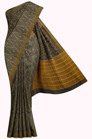 Mehendi Green Tussar Silk Saree - 10K to 20K, Butta, Dark, Gold zari, Hi Fancy - Kanchi Kamakshi 