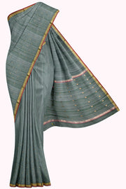 Green Chanderi Silk Cotton Saree - 5K to 10K, Butta, Chanderi, Dark, Festive - Kanchi Kamakshi Silks